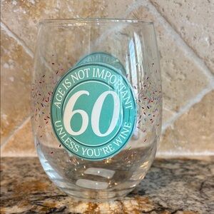 60th Birthday Wine Glass with Confetti Design